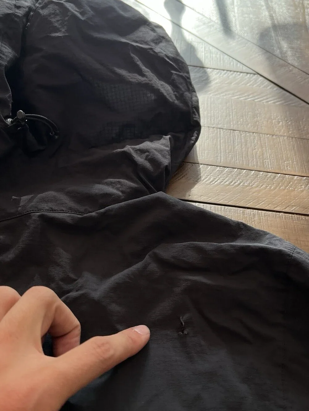 Arc'teryx SQUAMISH HOODY hoodie nylon jacket Large L  nylon Black Wind Packable